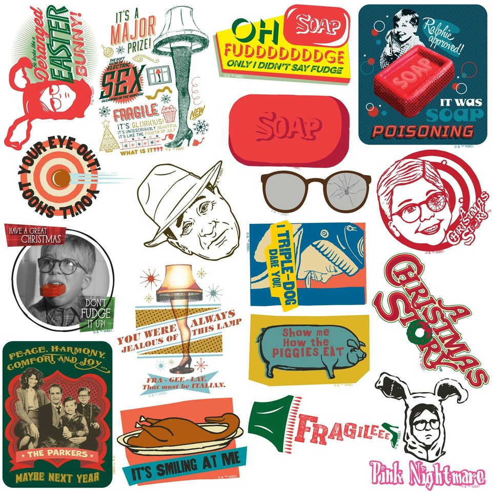 image 1 of A Christmas Story Deluxe Stickers (Pack of 100) - Multicoloured - One Size