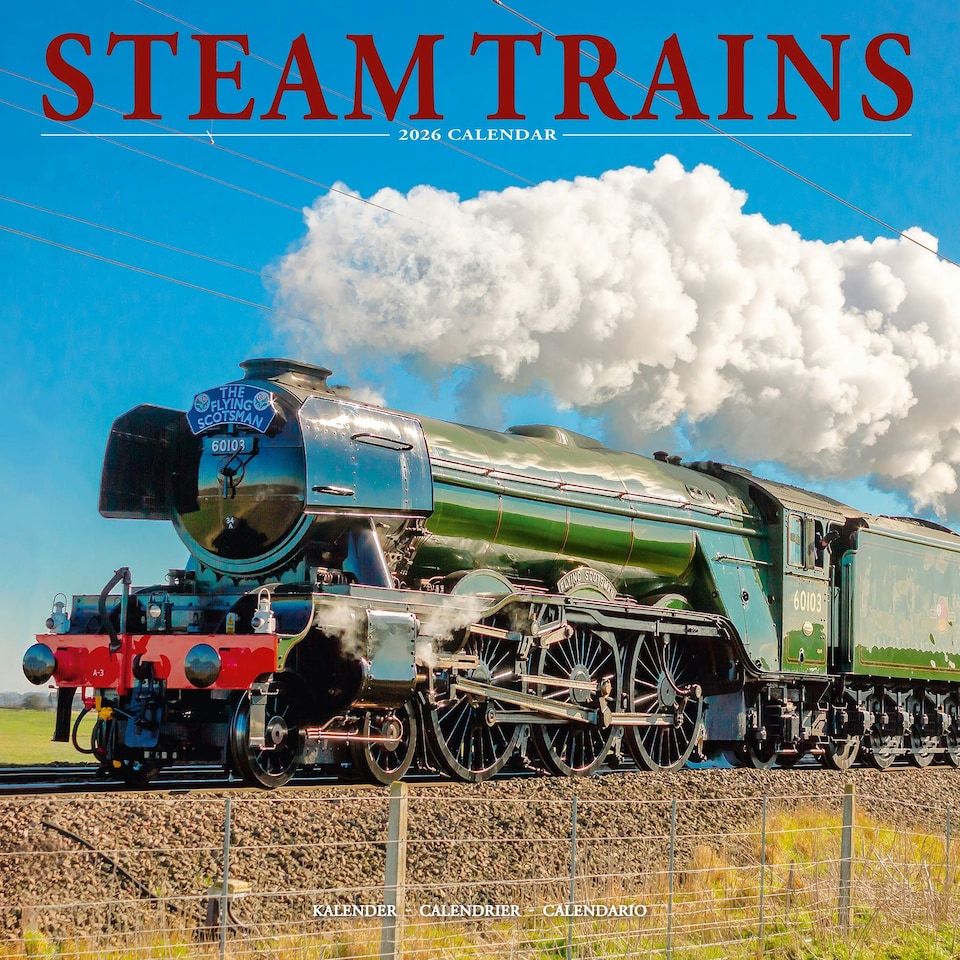 image 1 of Steam Trains 2026 Calendar | Square Wall Calendar | Train, Steam Railway Gift | Plastic Free Packaging | by Avonside Publishing