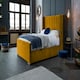 image 1 of Meriso Plush Mustard Super King Bed Frame - Mustard