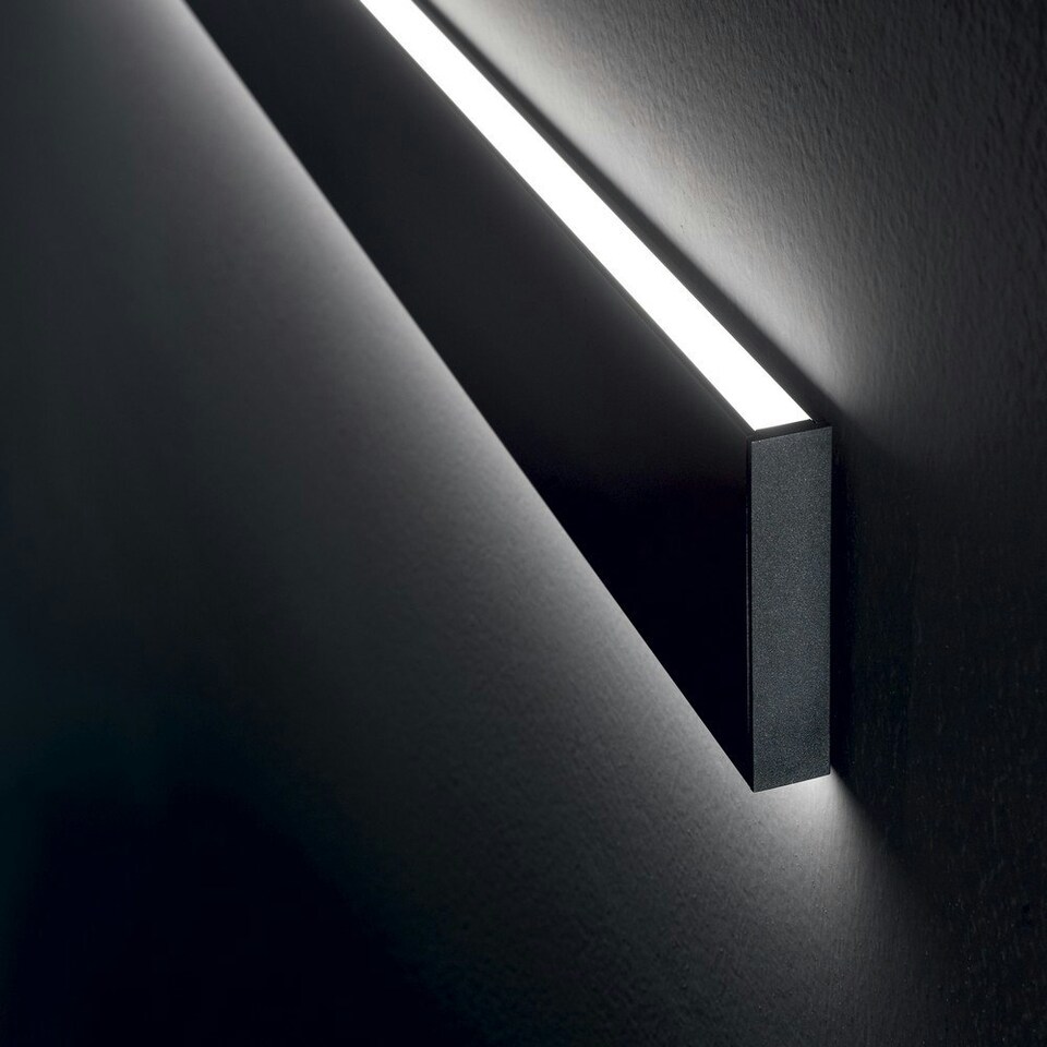 image 1 of Linus Decorative Linear Integrated LED Wall Light Black, 3000K