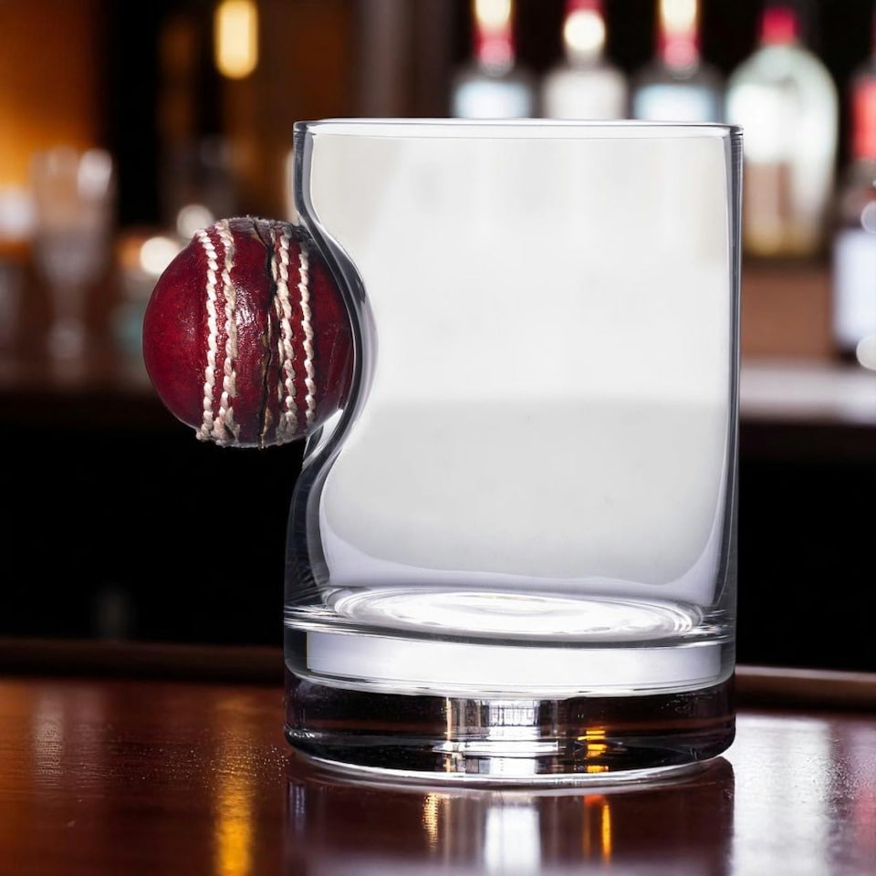 image 1 of Innings Ender Cricket Ball Tumbler Glass for Drinks Clear