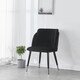 image 10 of Set of 2 Milano Velvet Dining Chairs with Stylish Ribbed Back Design, Black Metal Legs with Silver Tips Grey | Silver End Tips