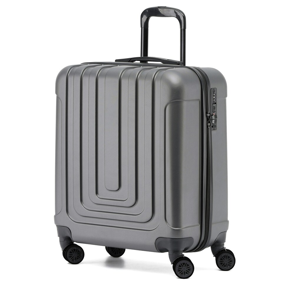 image 1 of Flight Knight Premium Hard Shell Lightweight Cabin Suitcase - 8 Spinner Wheels - Built-in TSA Lock & USB Port - easyJet Large Cabin Approved - 56x45x25cm Pink | Rose Gold | Cabin Bag