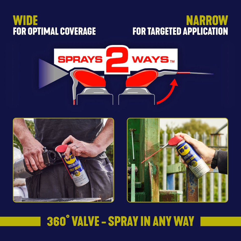 image 1 of WD-40 Specialist Spray Grease High Performance Lubrication 400ml, 3 Pack