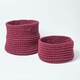 image 5 of Homescapes Plum Cotton Knitted Round Storage Basket - 37 x 21cm Purple | M