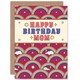 image 1 of Retro Style Rainbow Magenta Pattern For Mom Birthday Card