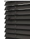 image 1 of 135cm Ink Black Wooden Venetian Blinds With Strings (130cm drop) | Black | Black