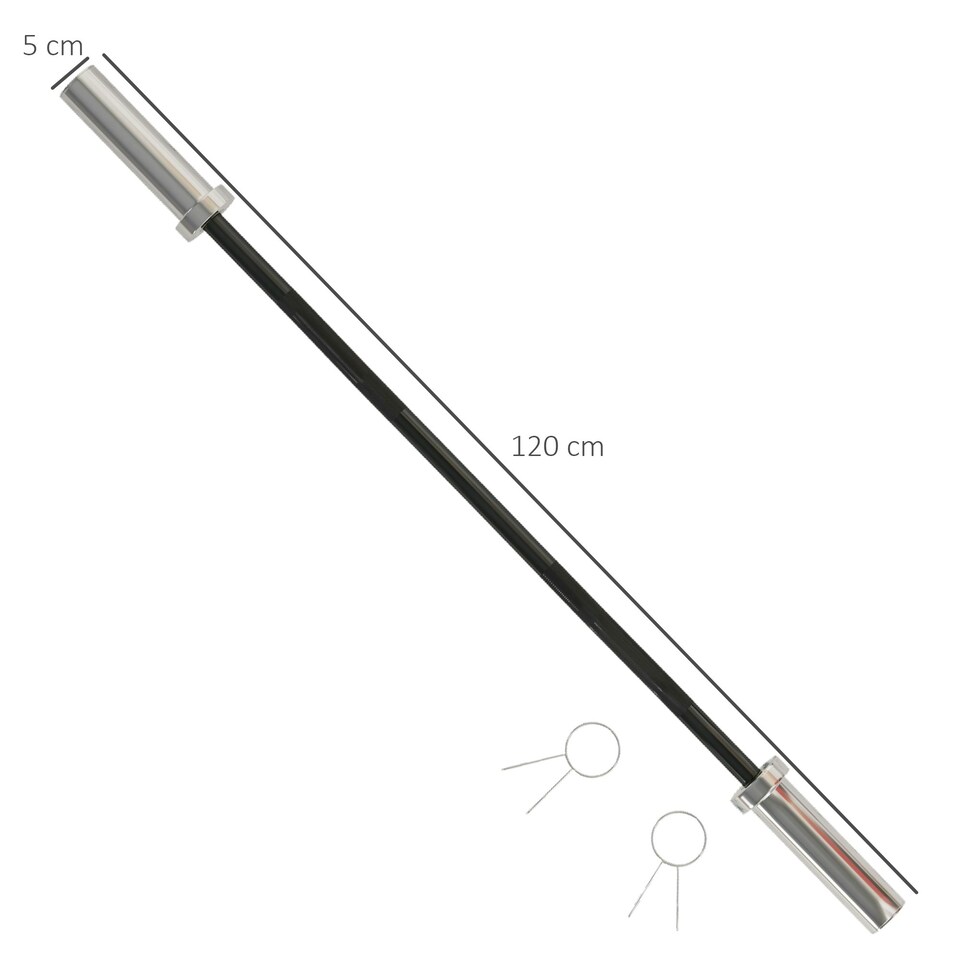 image 1 of SPORTNOW 120cm EZ Curl Bar, Olympic Barbell Bar for 5cm Weight Plates