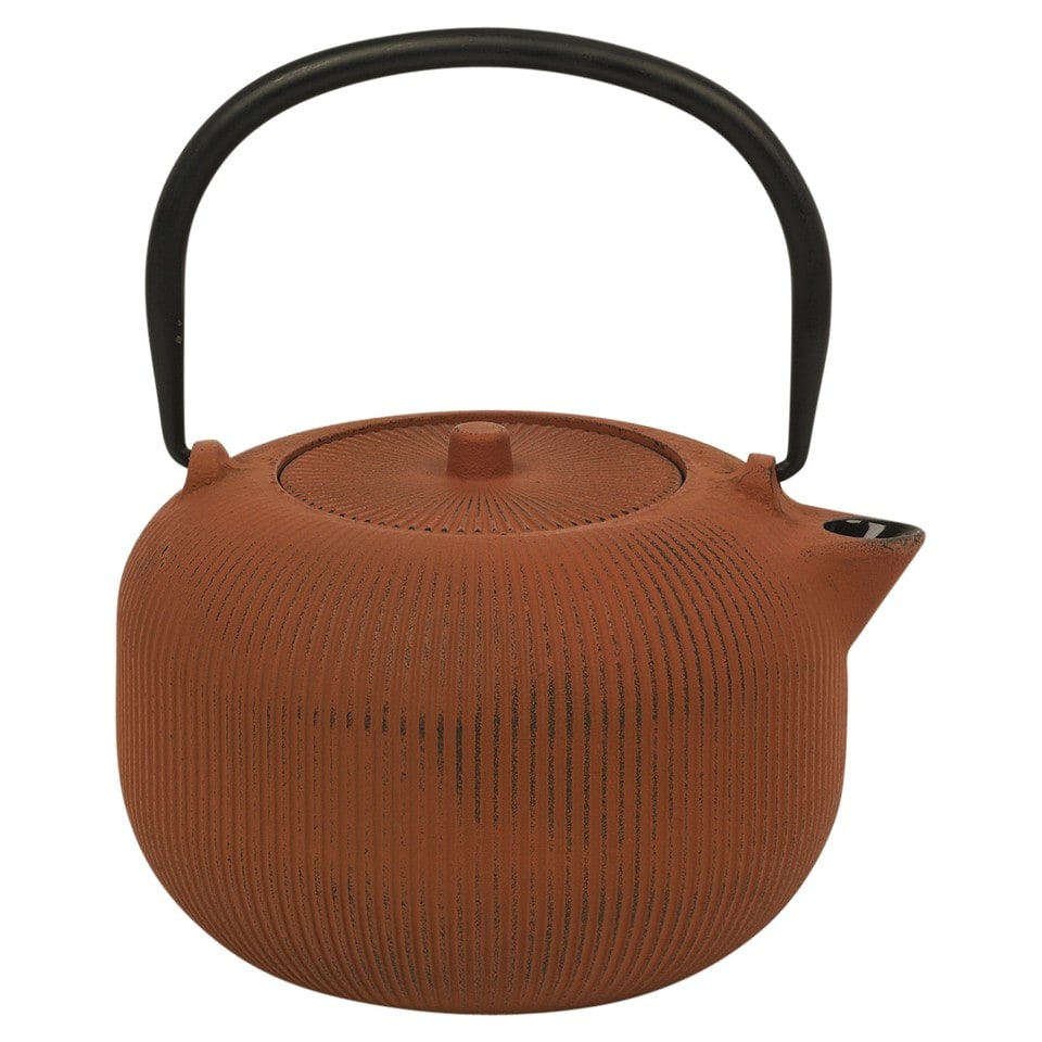image 1 of 1L Cast Iron Authentic Japanese Kettle Teapot with Stainless Steel Infuser Filter | Brown | Brown | 1