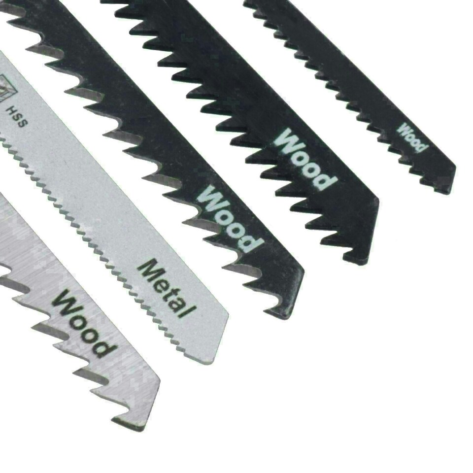 image 1 of HCS + HSS Jigsaw Blade Set With Universal Fitting Fitment for Wood Steel 10pc