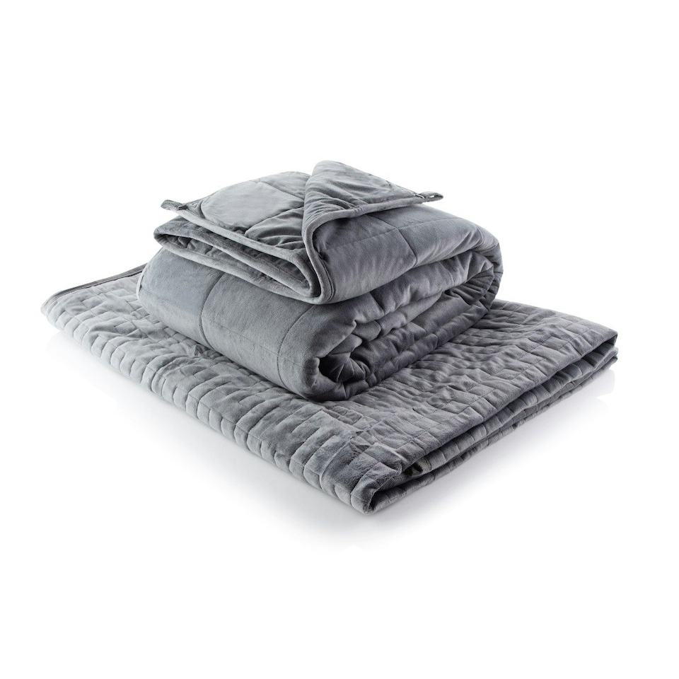 image 1 of Minky Weighted Blanket - Grey - Double Grey