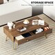 image 5 of HOMCOM Coffee Table with Drawers, Living Room Table with Steel Base Brown