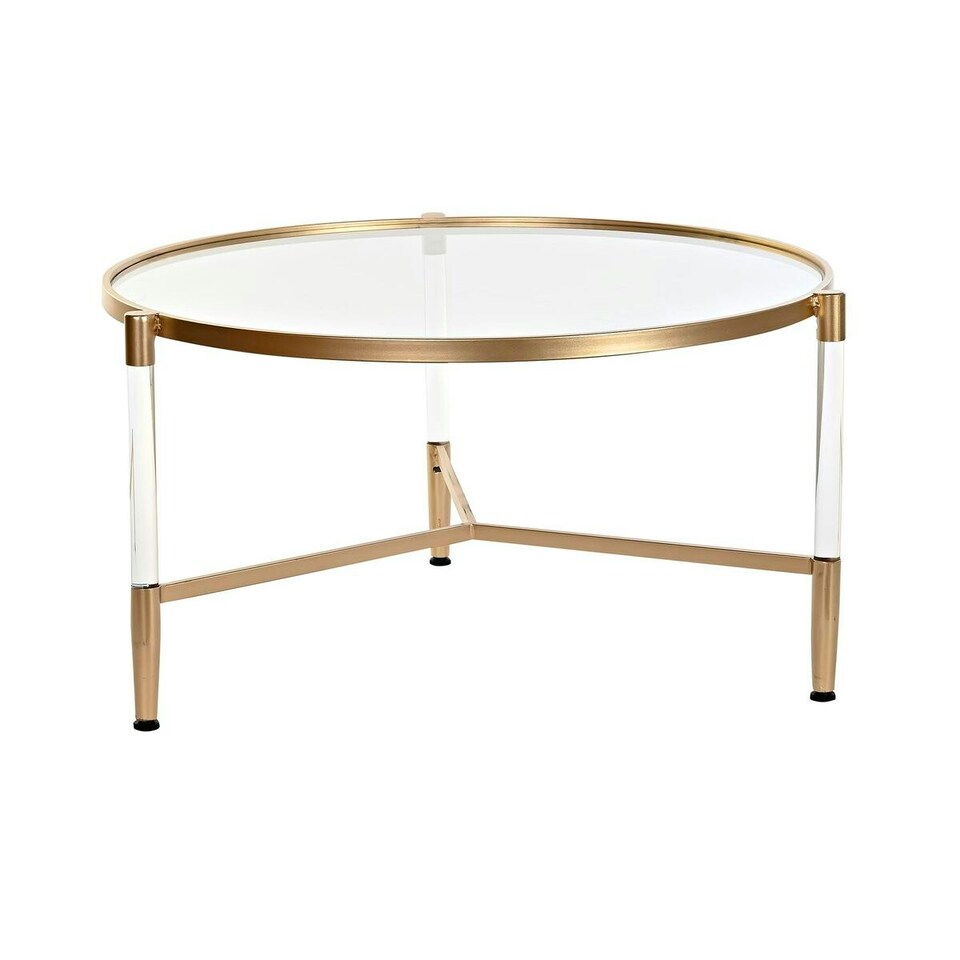 image 1 of Centre Table DKD Home Decor Glamour Transparent Golden Acrylic Metal 87 x 87 x 50 cm N/A