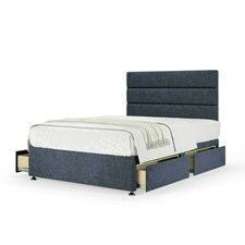 Midnight Linen 4 Drawer Divan Base and Milan Headboard Double