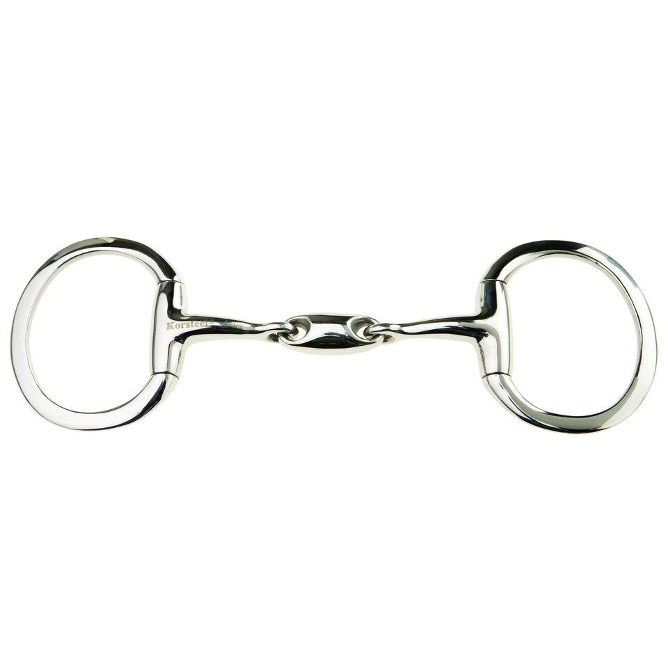 Korsteel Stainless Steel Oval Link Eggbutt Snaffle Bit - Silver - 5in