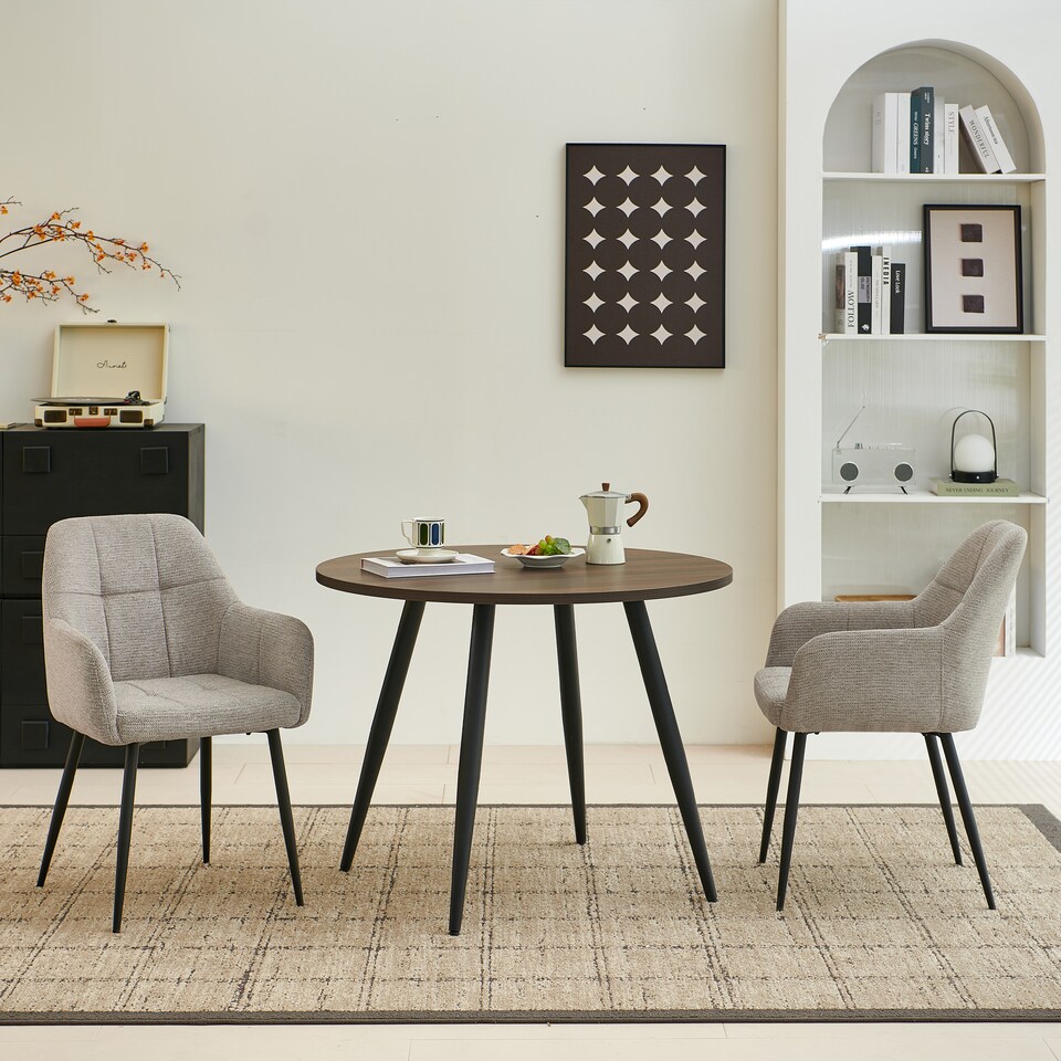image 1 of SONARA Dining Chair Set of 2, Water-Repellent Plush Chenille Upholstered for Dining Room | Brown
