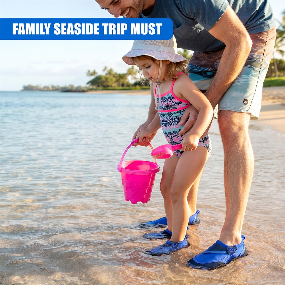 image 1 of GEEZY Aqua Water Shoes, Unisex, Beach Surfing Holidays - Blue, UK Adult 7