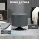 image 5 of HOMCOM 360° Swivel Foot Stool PU Footstool with Thick Padding, Grey
