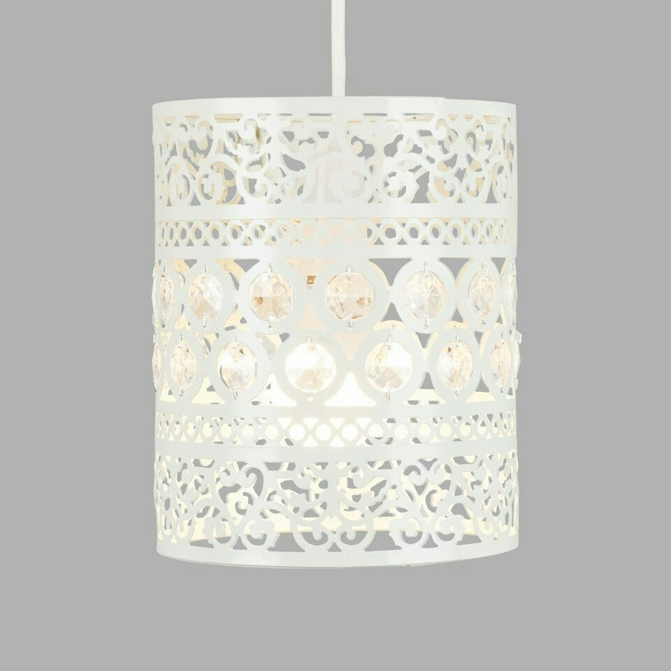 image 1 of ValueLights Moroccan Shabby Chic White Ceiling Pendant Shade