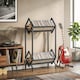 image 7 of HOMCOM 50 CD Storage Rack, 2-Tier Metal Display Rack for CDs, DVDs, Black | Black | Black | 45.2L x 25.4W x 80H cm