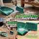 image 3 of Colour Coded Dustpan and Brush Sets Wide Plastic Dustpan with Rubber Lip and Soft Bristle Brush