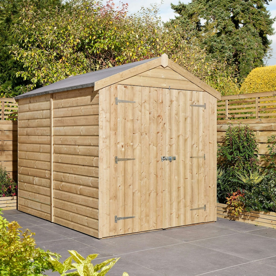 image 1 of Rowlinson Shiplap Apex Shed Double Door 8 x 6