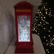 image 1 of 26.5cm Christmas Water Spinner Telephone Box Design with Snowman Scene  Dual Power