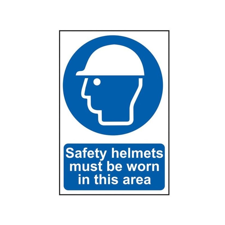 Scan Sign: Safety Helmets Must Be Worn - Multi Colour - 400 x 300mm