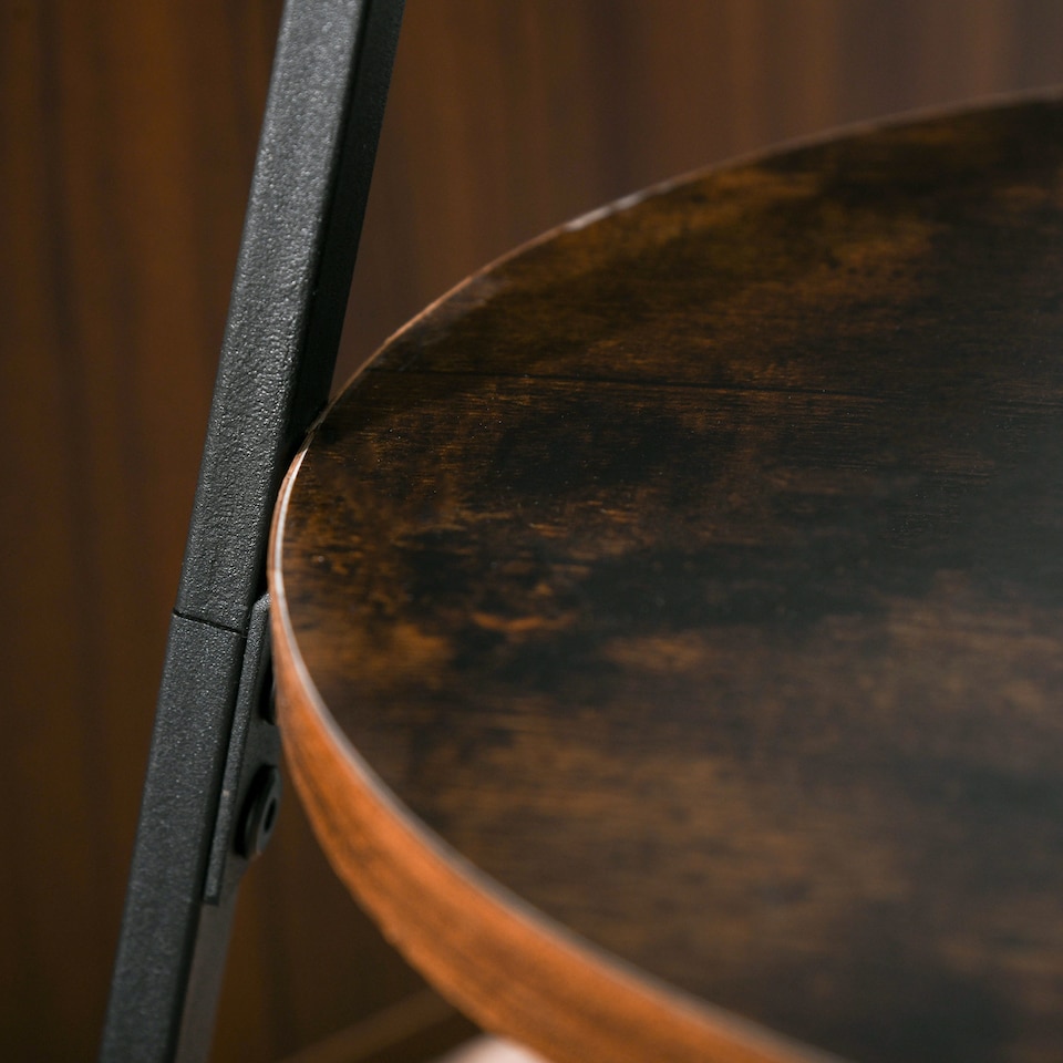 image 1 of HOMCOM Freestanding Metal Coat Rack Stand 9 Hooks Clothes Tree with 1 Shelf Hat Display Hall Tree Hanger Bag Umbrella Hanging Organiser Brown