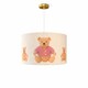 image 3 of CGC BLAKE 45cm Oatmeal Linen Pink Teddy Bear Children’s Lampshade