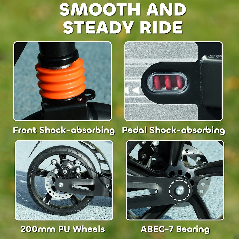 image 1 of AIYAPLAY Kids Scooter, Foldable Kick Scooter w/ Adjustable Handlebar, Black