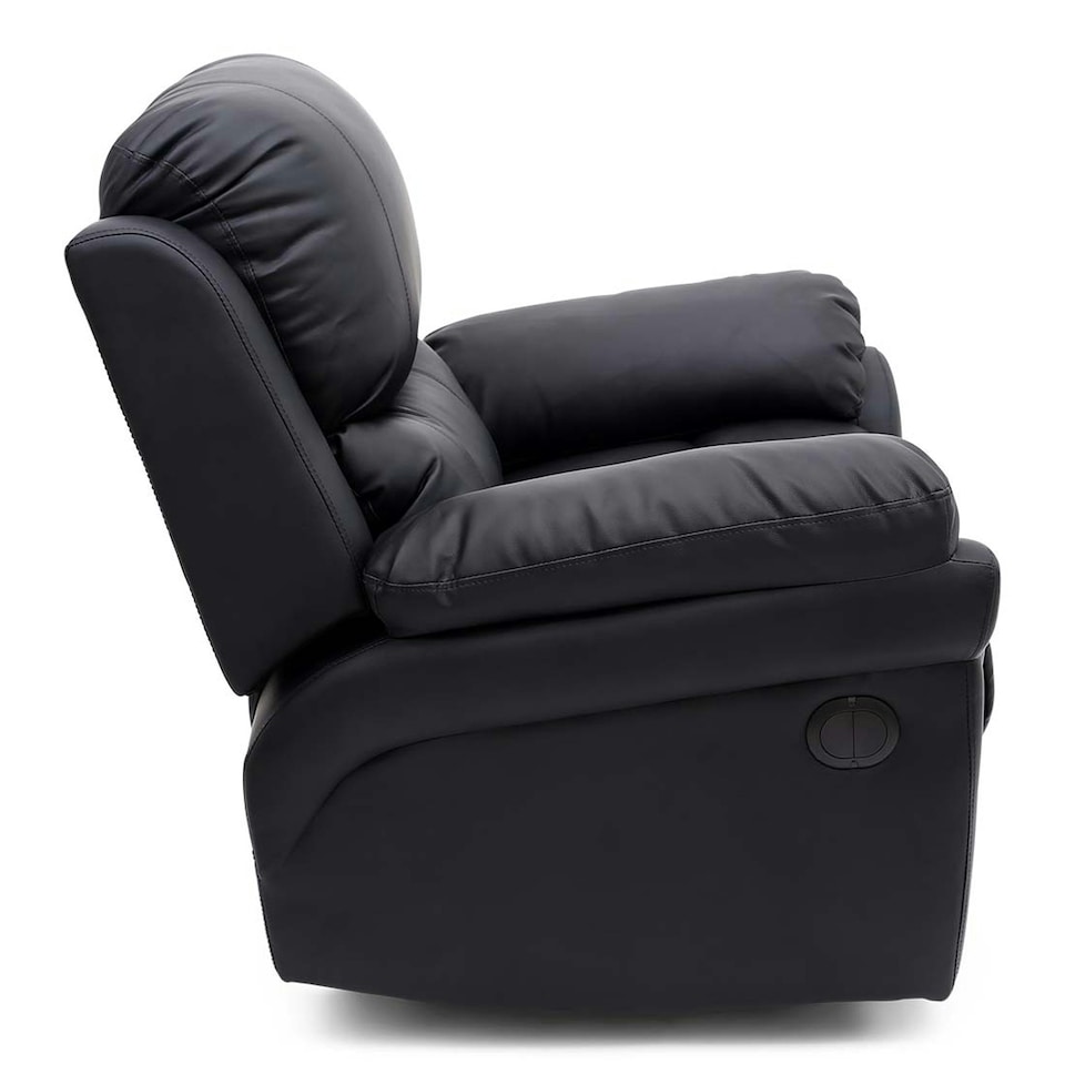 image 1 of Madison Electric Bonded Leather Automatic Recliner Home Lounge Chair (Black)