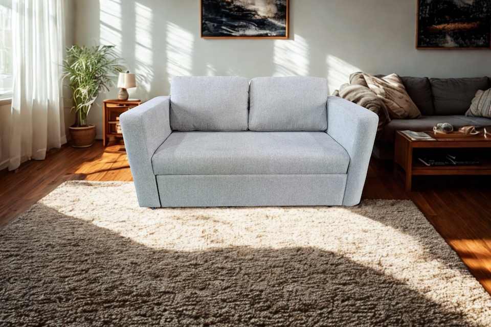 image 1 of The Brenta 2 Seater Slide Storage Sofa in Grey, Silver or Navy | Silver | One Size