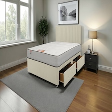 Emily Naples Bed Set With Mattress, 2 Drawers Same Side & 24"Headboard