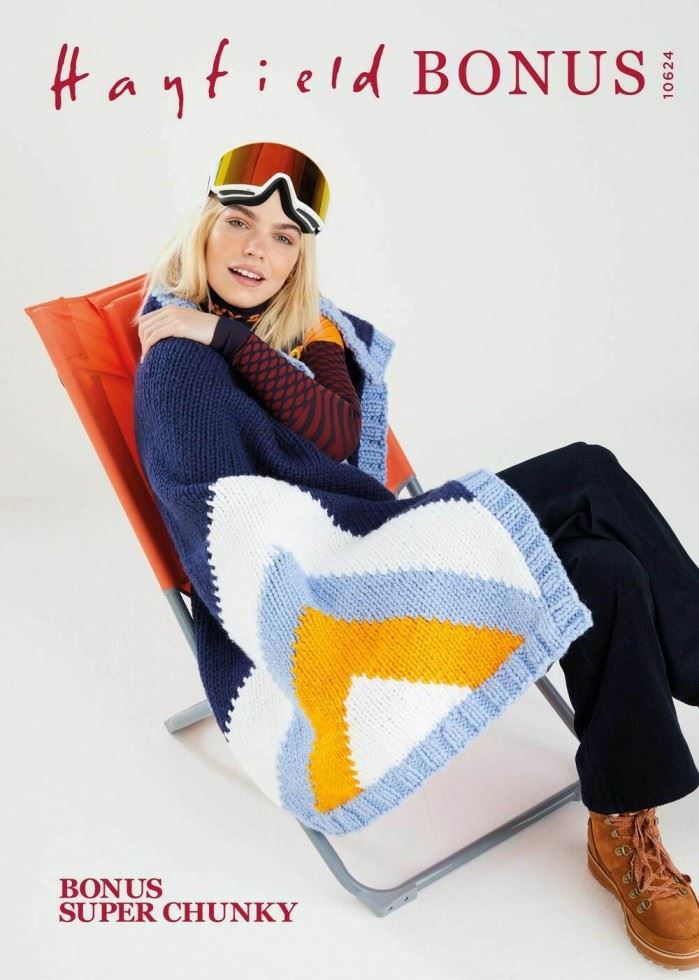 Hayfield Bonus Super Chunky Knitting Pattern 10624, Blankets - One Size - Intermediate