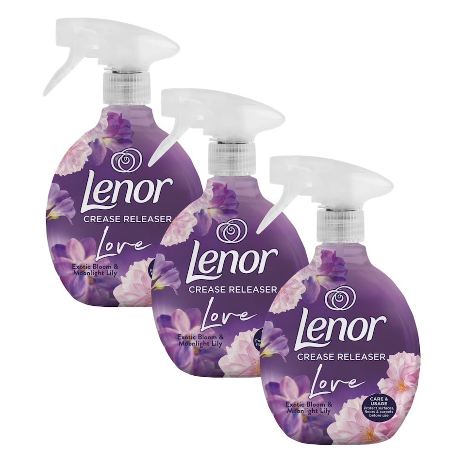 image 1 of Lenor Crease Releaser Spray Exotic Bloom & Moonlight Lily 500ml x3