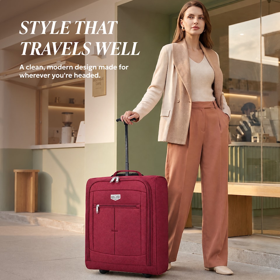 image 1 of Lugg Single Trolley Soft Cabin Bag 45x36x20cm Lightweight Hand Luggage