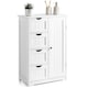 image 1 of Christow White Bathroom Cabinet 4 Drawer Unit Freestanding Wooden Storage
