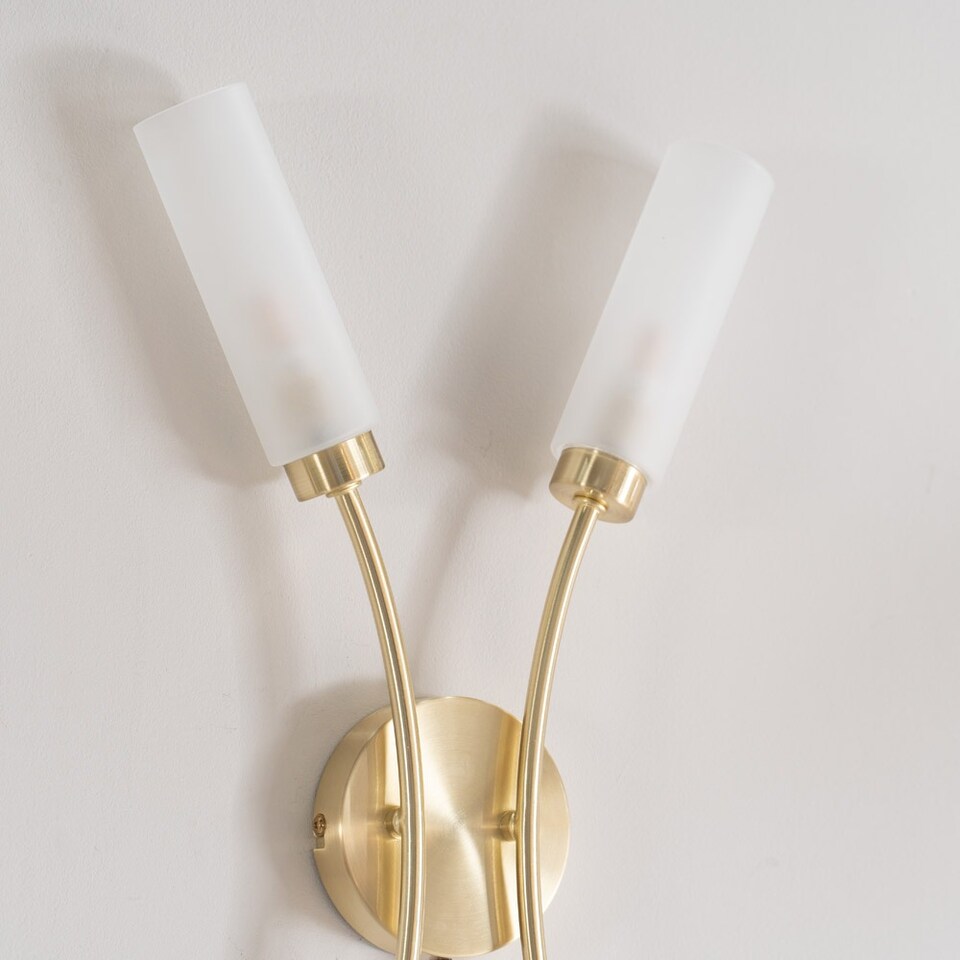 image 1 of ValueLights Maya Pair Brushed Gold 2 Arm Wall Light | Gold