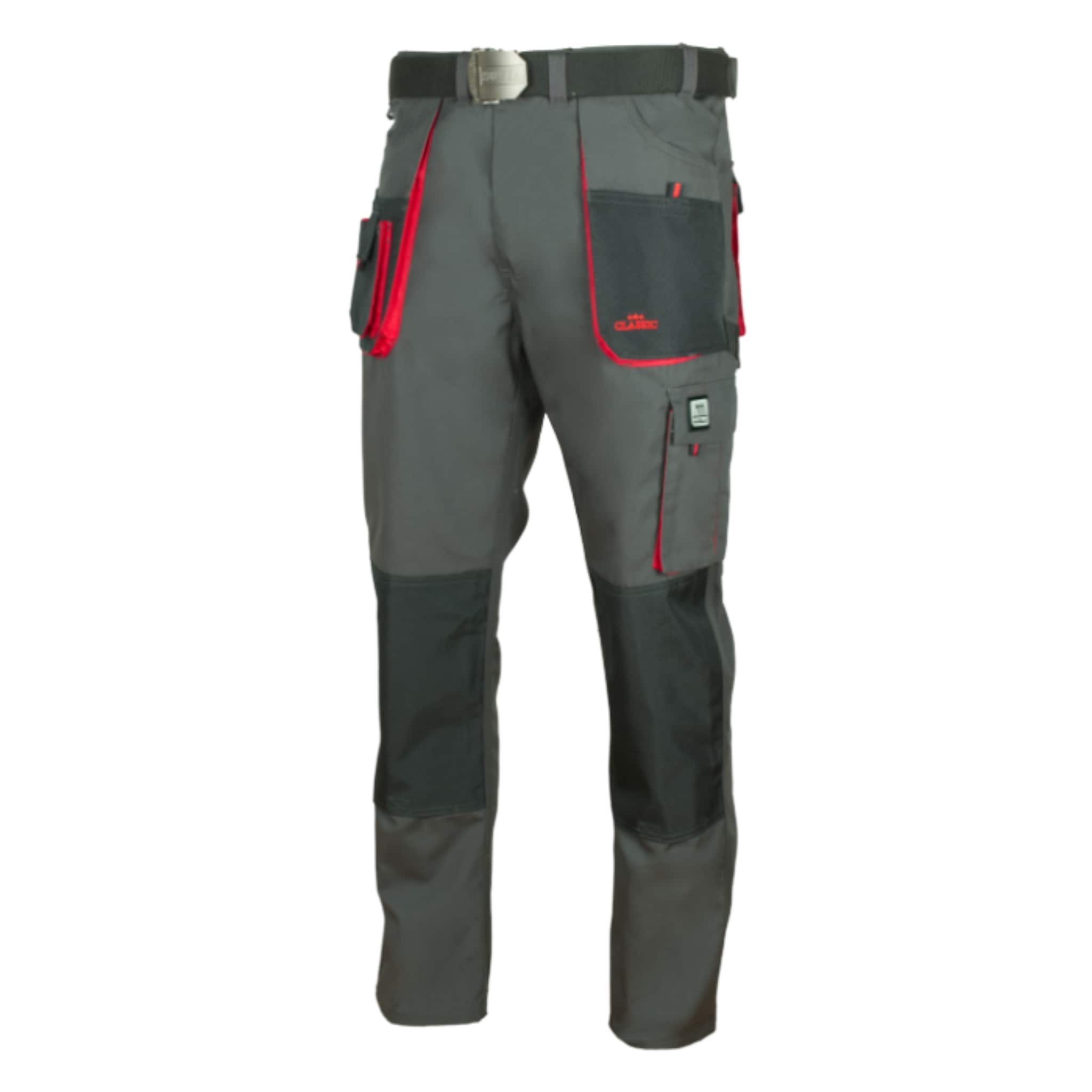 UK42 Artmas Classic Red Mens Work Trousers with Knee Pad Pockets Reinforced Seams and Multi Functional Pockets