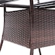 image 4 of Living and Home Square Wicker Tempered Glass Table with Parasol Hole - Brown Brown