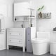 image 7 of HOMCOM Tall Bathroom Storage Cabinet with Shelf and Drawers, White, Grey