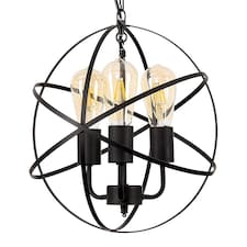 ValueLights Dalton Black 3 Way Atom Design Ceiling Light Fitting