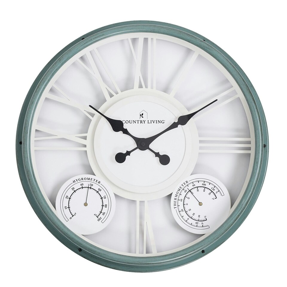 image 1 of Country Living Garden Clock 18" Blue