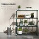 image 3 of Outsunny Plant Stand, 4-Tier Planter Holder Flower Display Rack, Dark Green Green