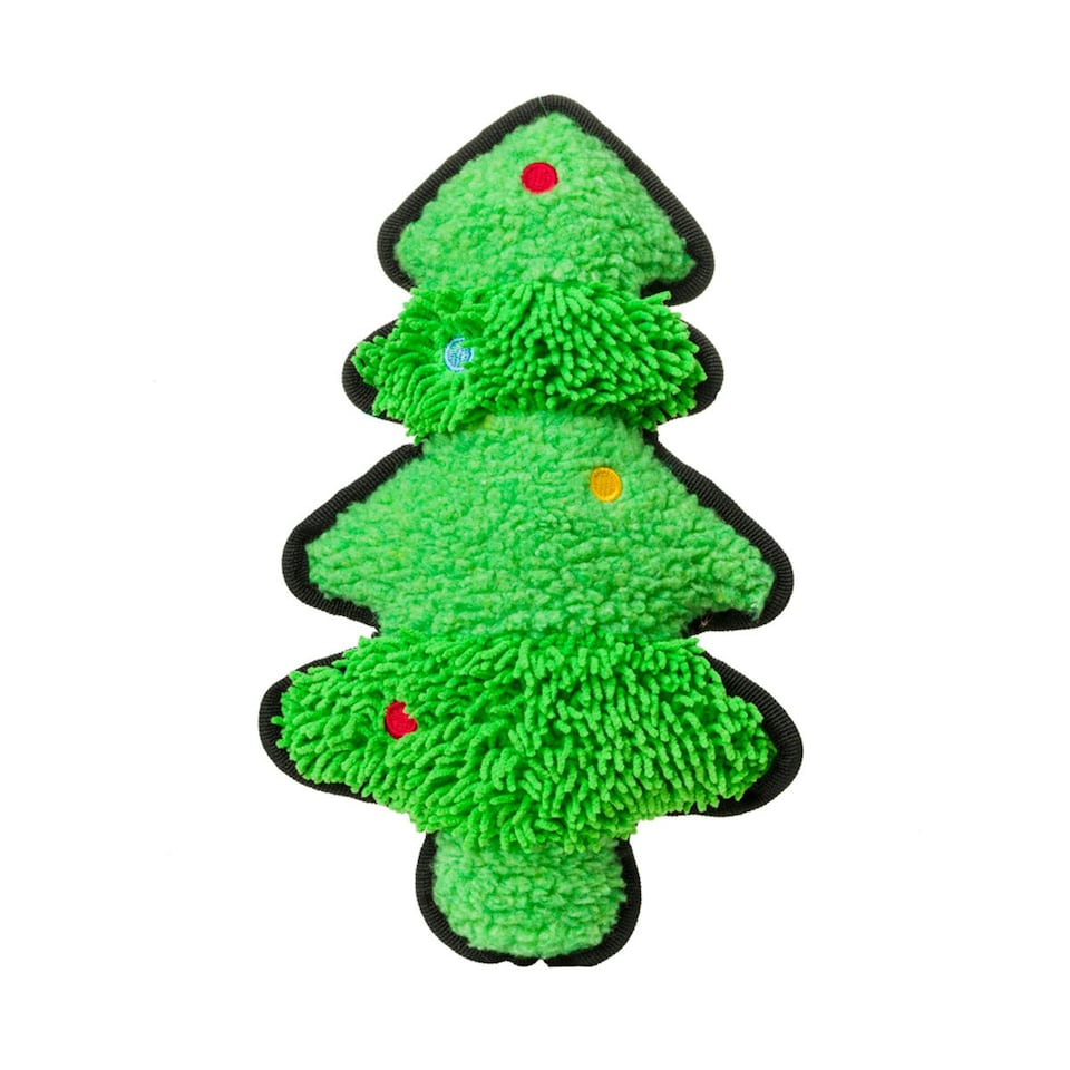 House Of Paws Christmas Tree Dog Squeak Toy - Green - One Size