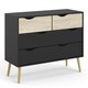 image 1 of Oslo Chest of 4 Drawers in Black and Oak