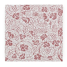 Red Oak Leaves & Berries Large Square Worktop Protector - Smooth Glass Chopping Board
