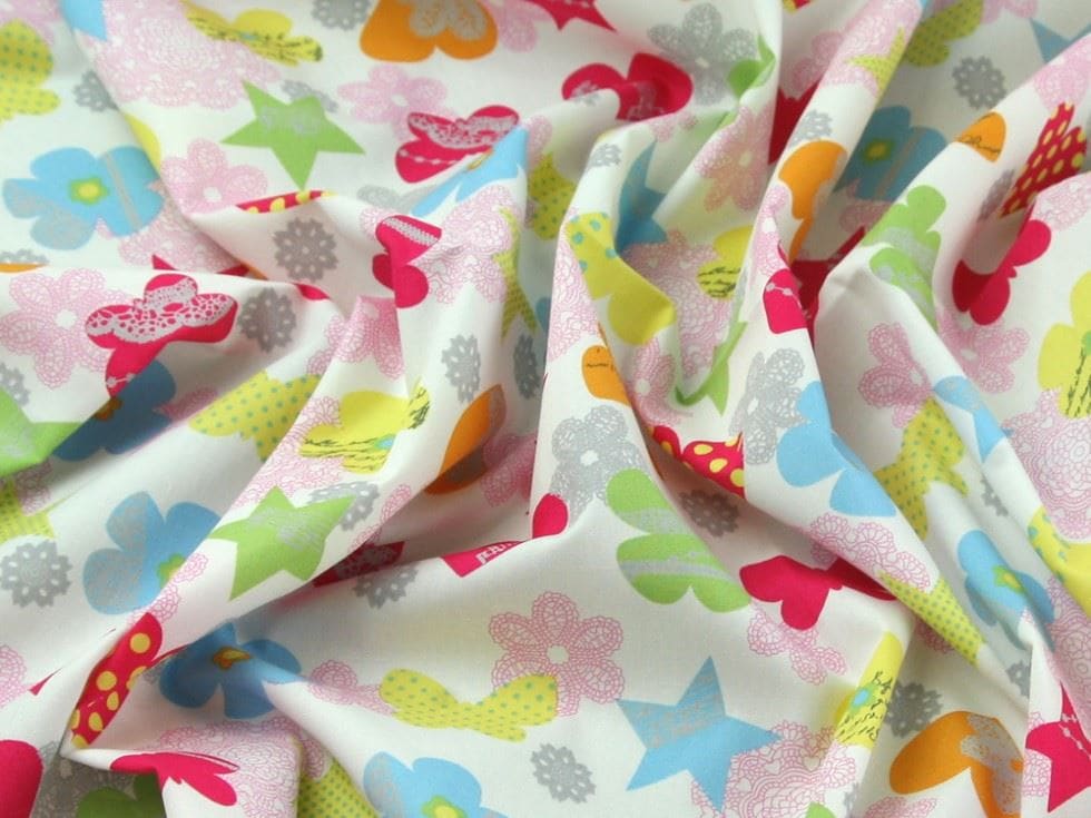 Rose and Hubble White 100% Cotton Poplin Dressmaking Fabric, 112.5cm / 44" Wide - per metre