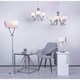 image 2 of Justina 5 Light Polished Chrome Chandelier with Silver String Shade